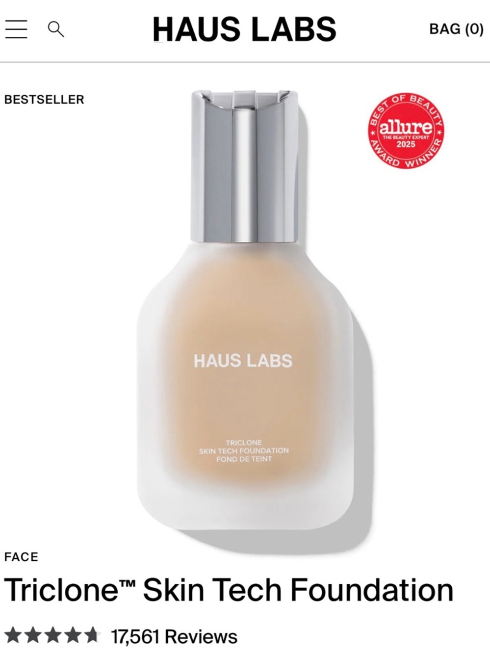 🆕 HAUS LABS Triclone™ Skin Tech Foundation - 040 Fair Neutral - 30 ml / 1 fl oz